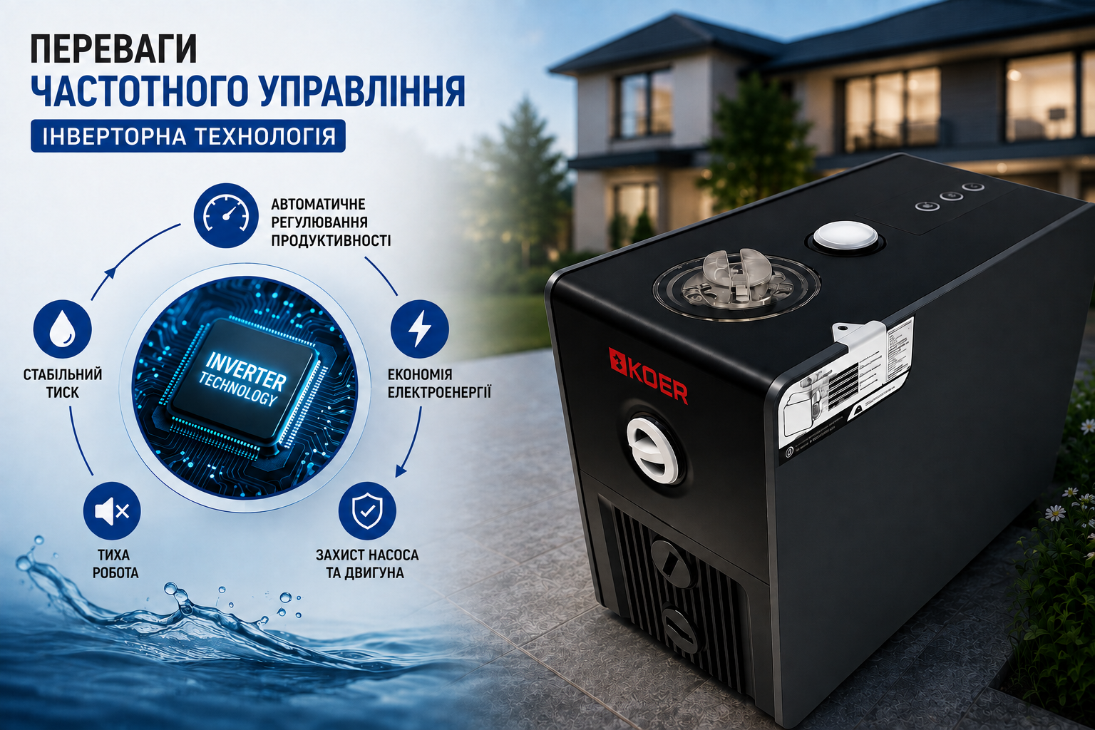 Переваги частотного керування Koer MSR 400 MASTER